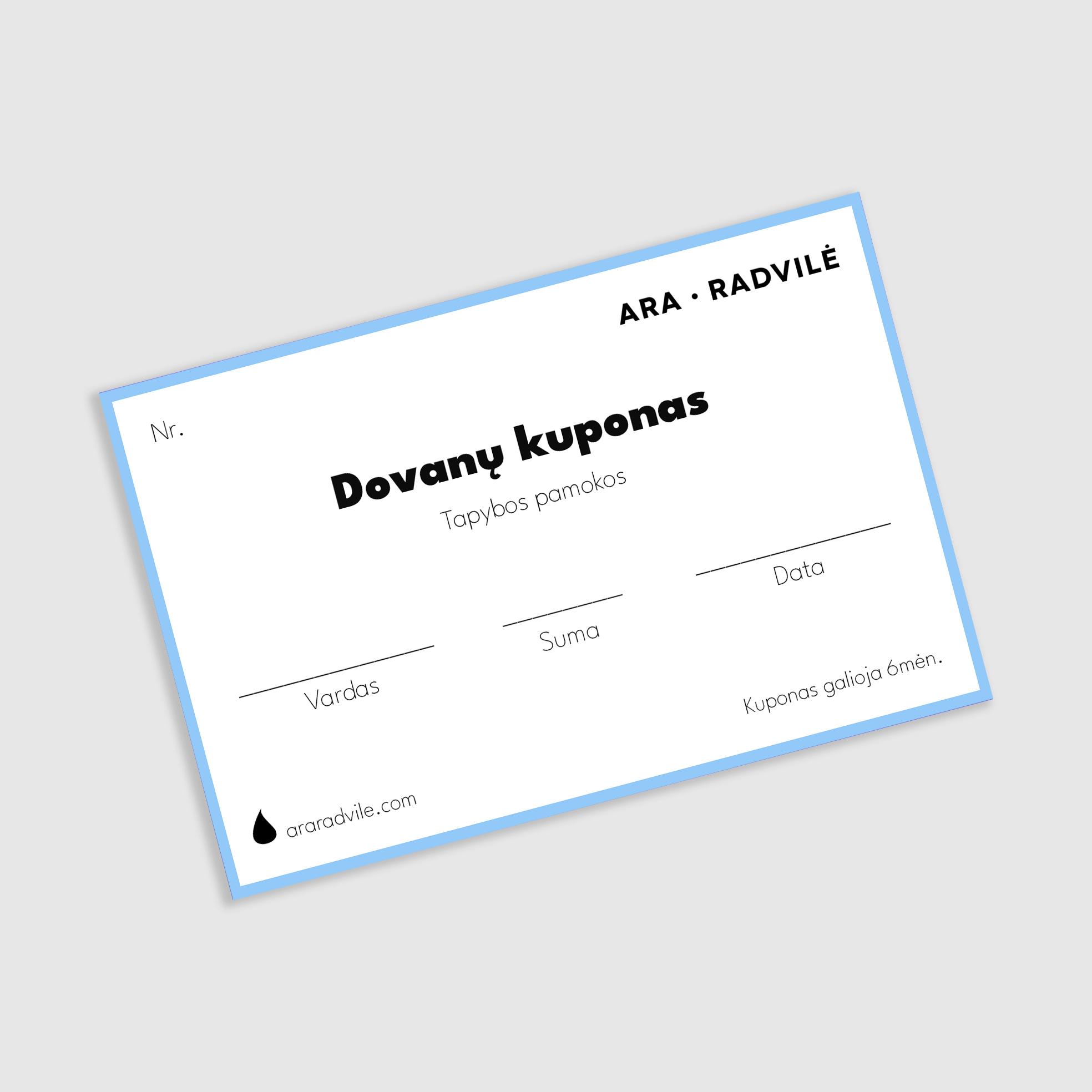 Lessons gift card / Dovanų kuponas tapybos pamokoms