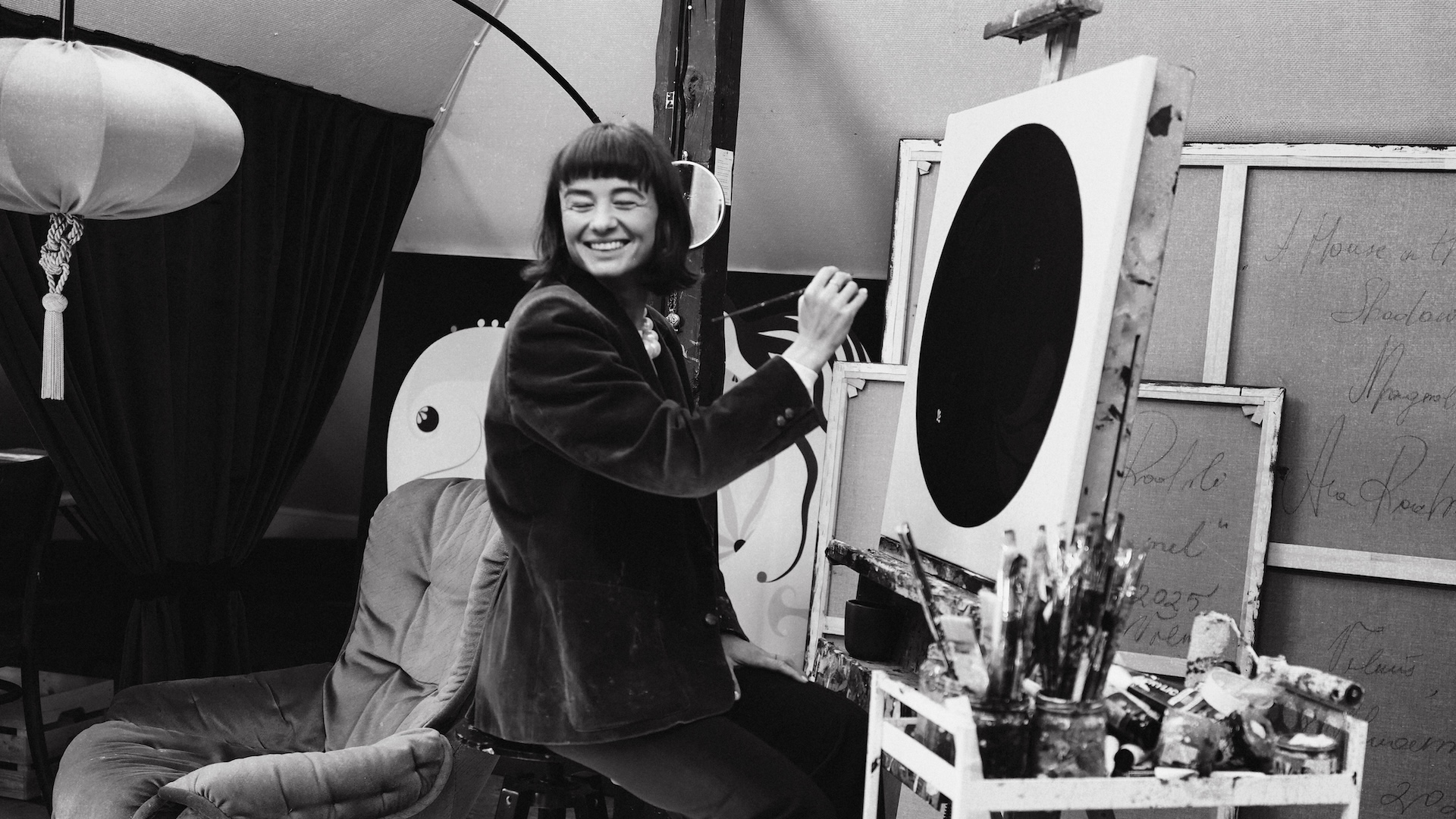 Painter Ara Radvilė in her Vilnius studio