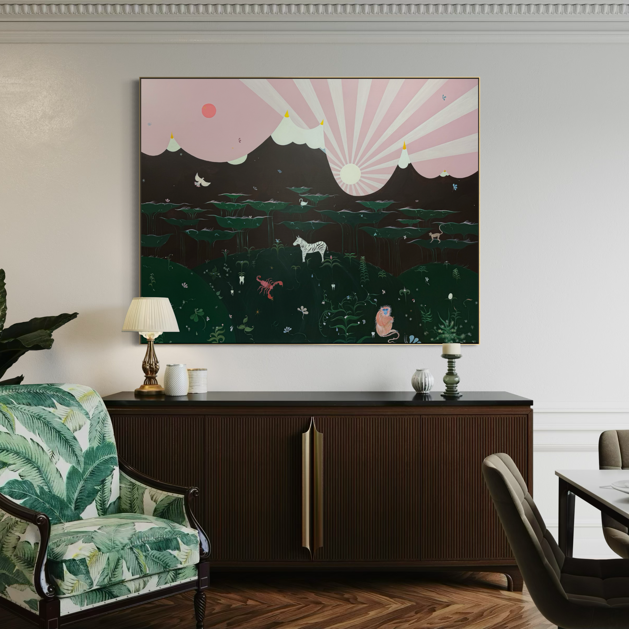 '6: Root, Bone and Beasts' original painting by Ara Radvilė. Interior 2.