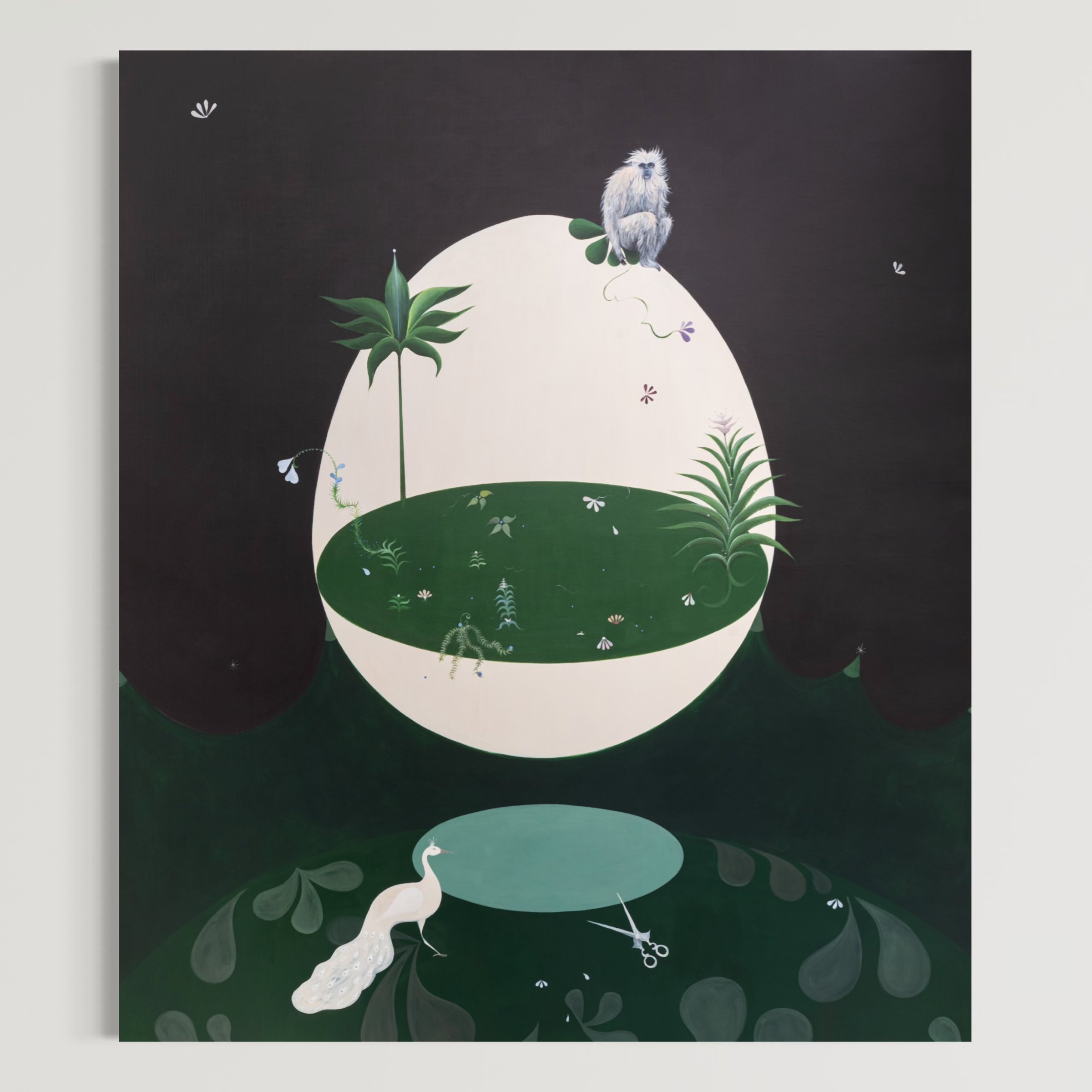 'The Last Gibbon: Place I Protect' original painting by Ara Radvilė